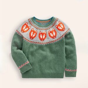 MINI BODEN Fair Isle Sweater
Spruce Green Marl S 4/5 years $64 knitted crew neck
